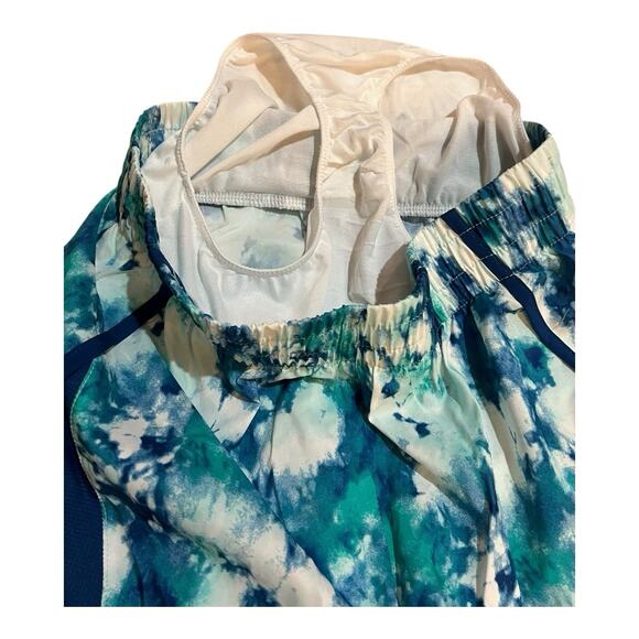 Athletic Works Girls Running Shorts Blue L 10/12 Silver Shimmer Tie Dye - Picture 4 of 10